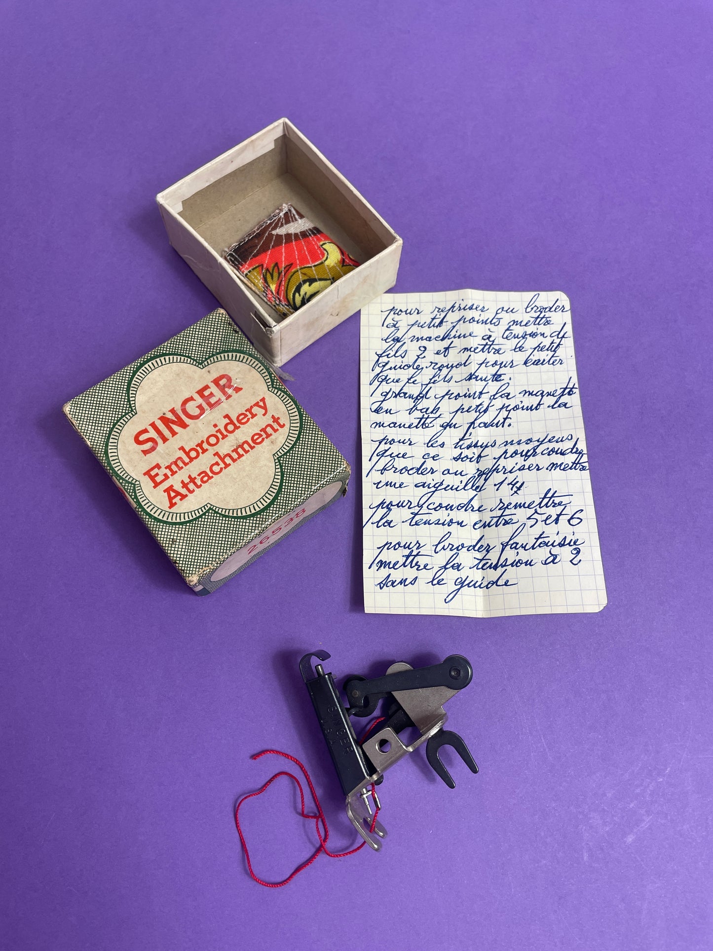 RARE : Accessoire broderie machine à coudre Singer 26538