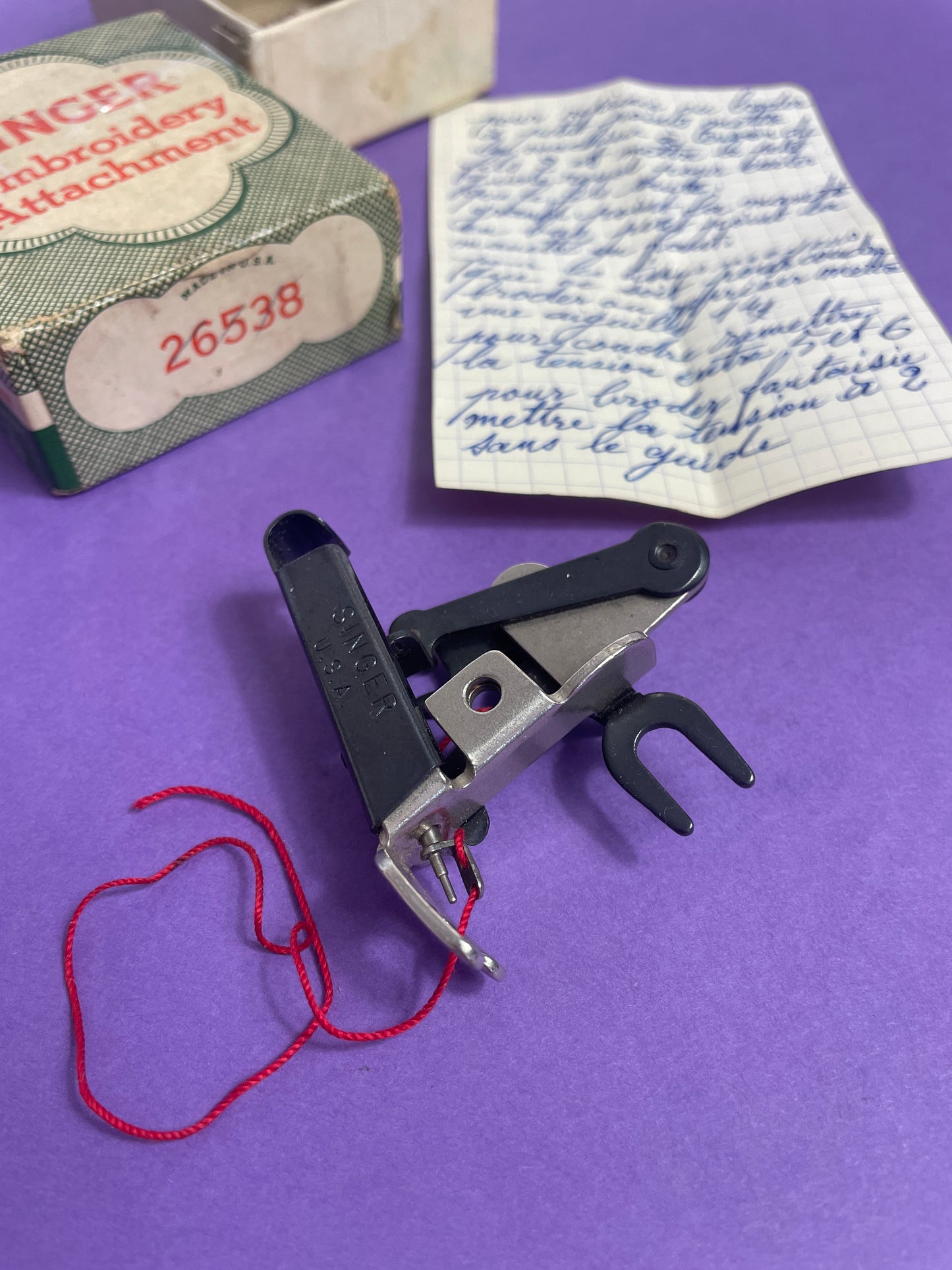 RARE : Accessoire broderie machine à coudre Singer 26538