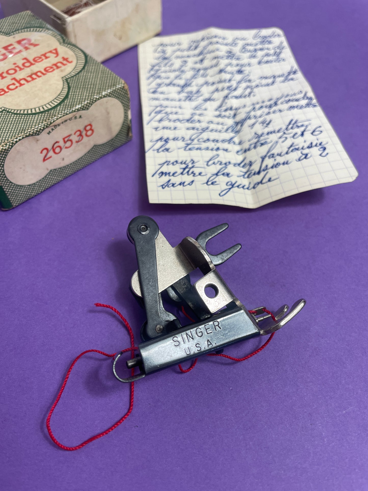 RARE : Accessoire broderie machine à coudre Singer 26538