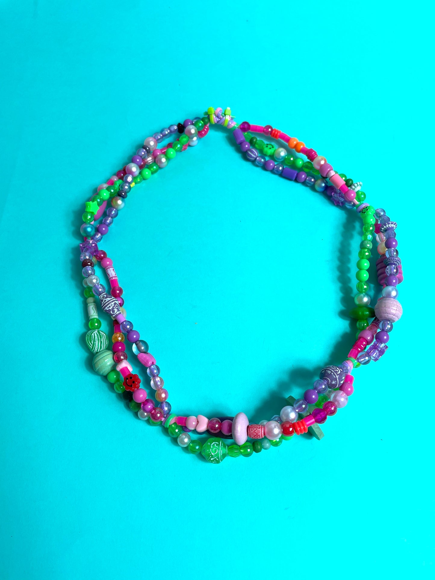 Collier de perles multico triple
