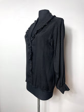Charger l&#39;image dans la galerie, Blouse Saint Laurent Rive Gauche en soie noire
