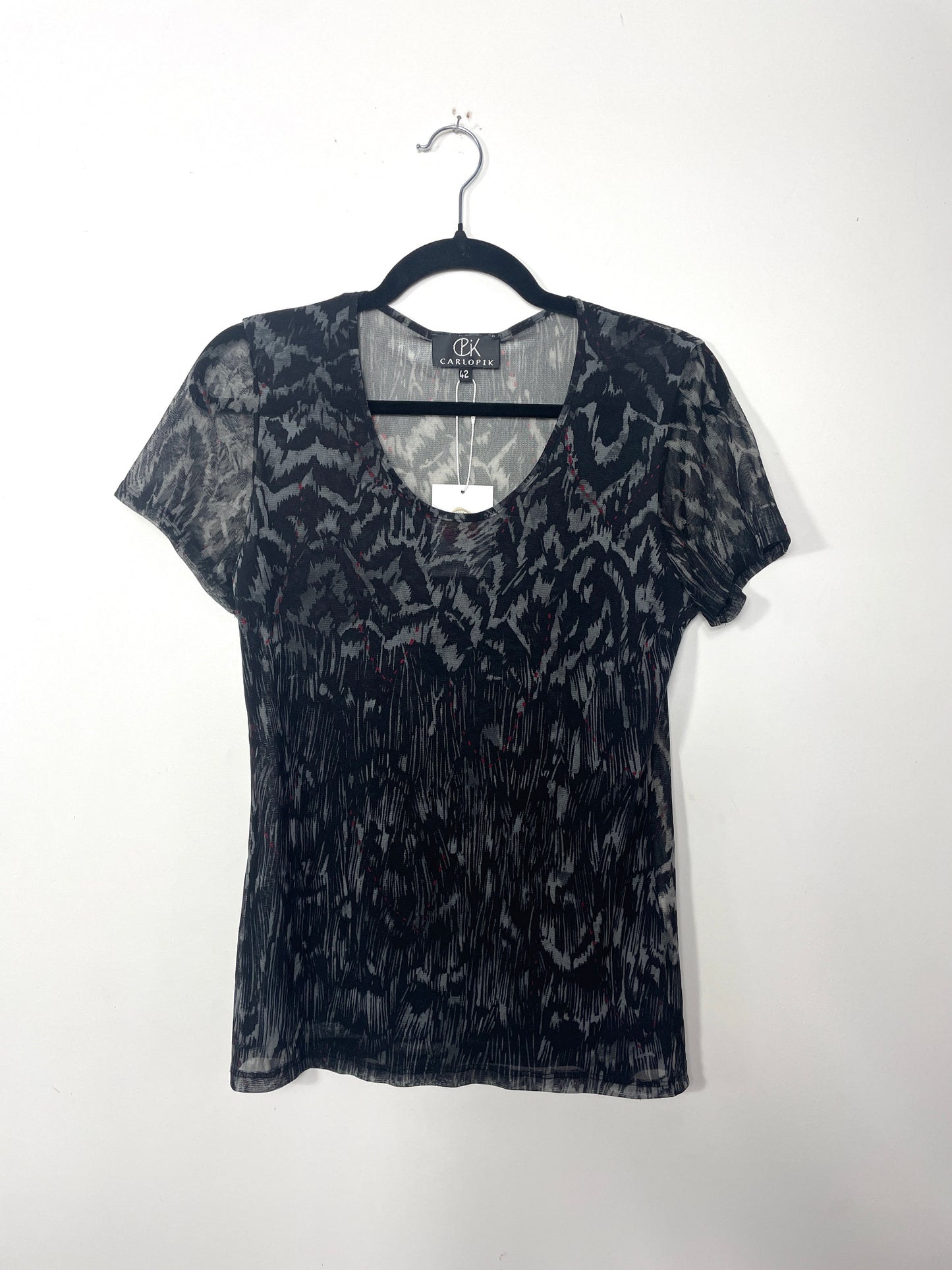 T-shirt gris y2k en mesh