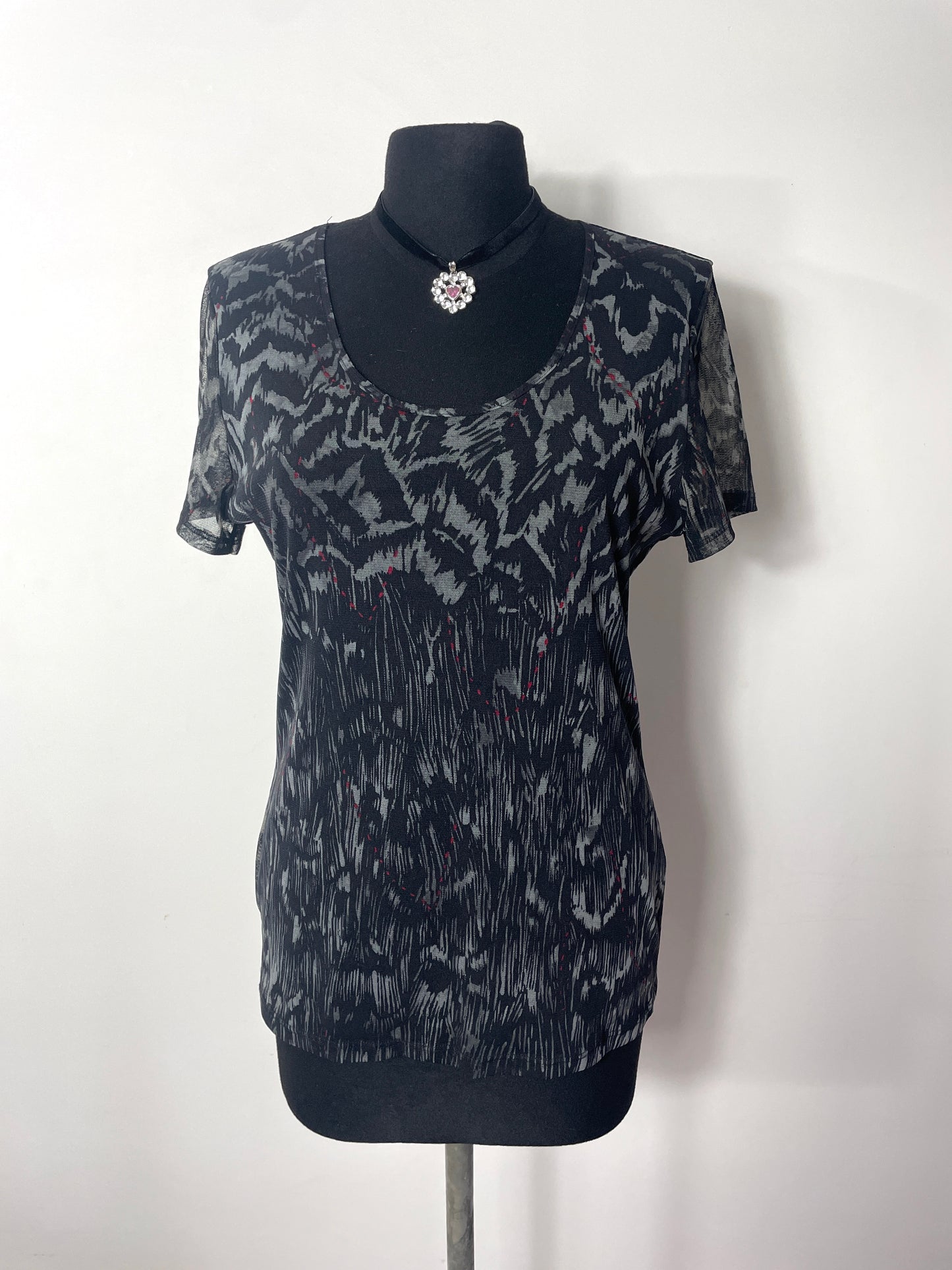 T-shirt gris y2k en mesh