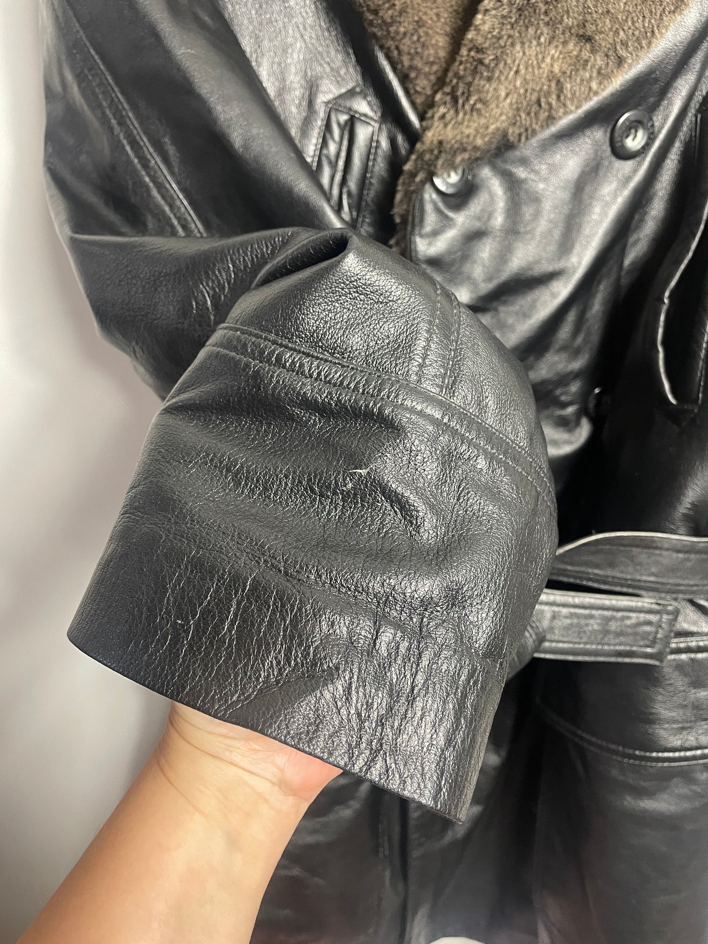 Manteau en cuir L/XL