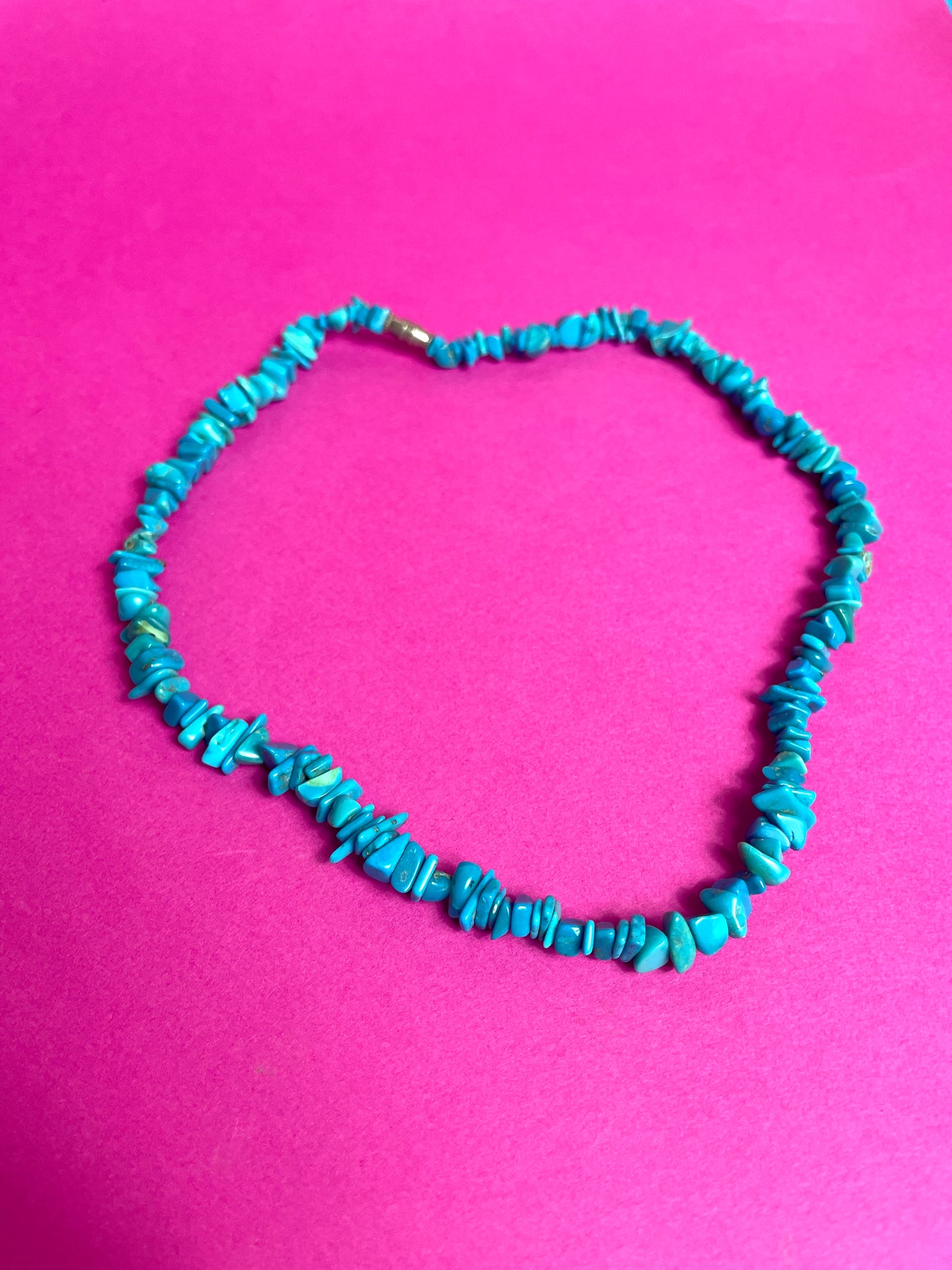 Collier ras du cou turquoise