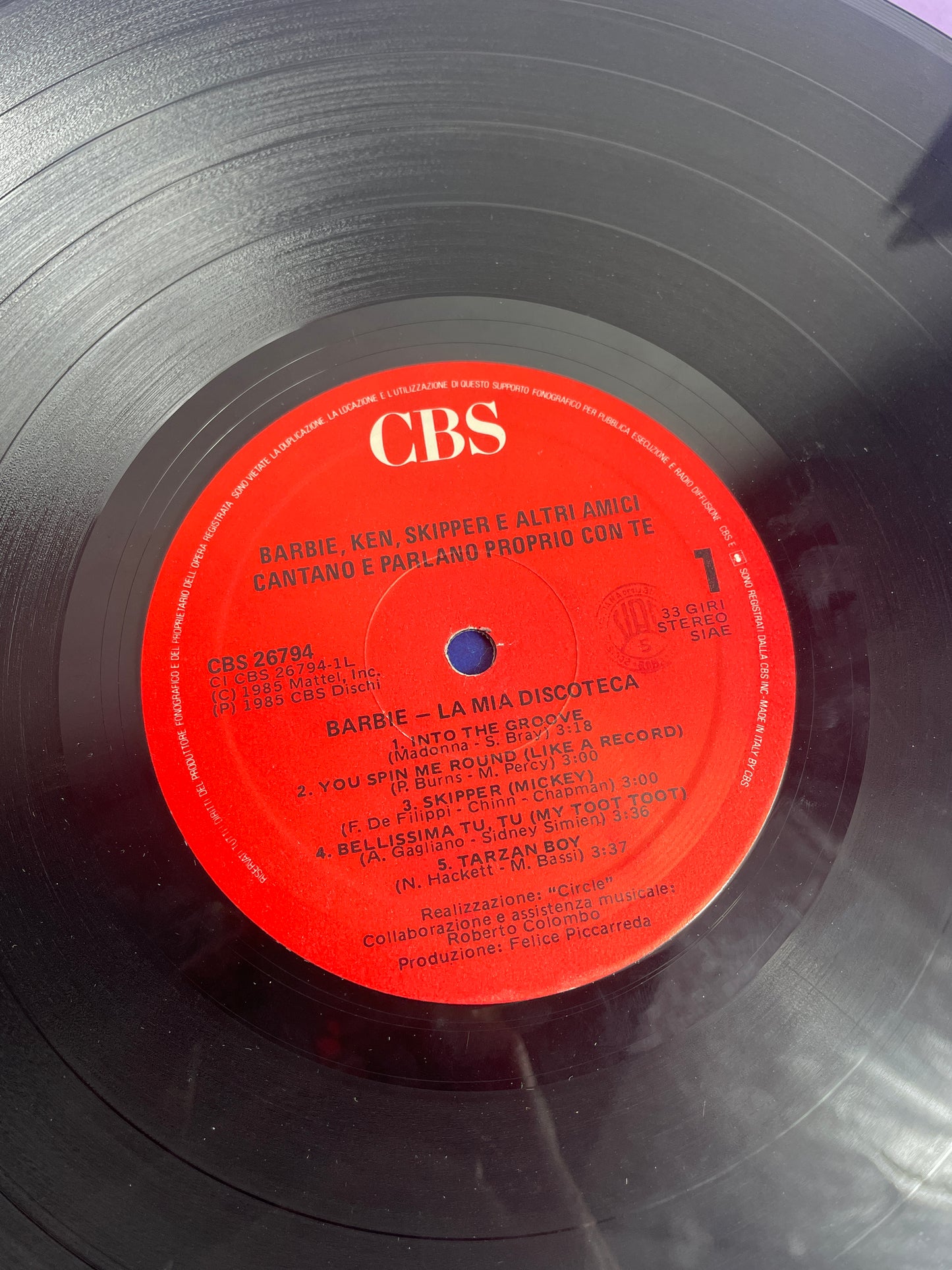 Vinyle Barbie 1985