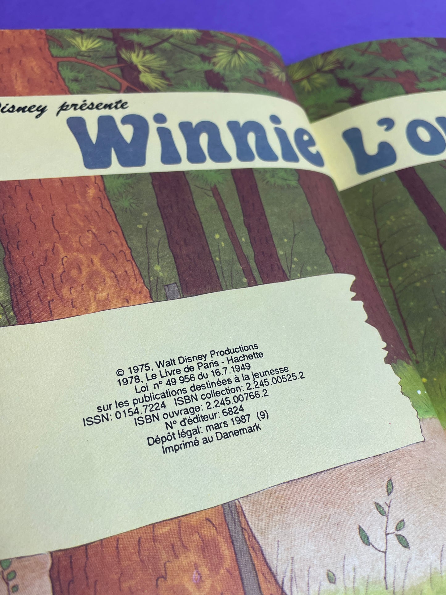 Mickey Club du livre Winnie l'Ourson 1987