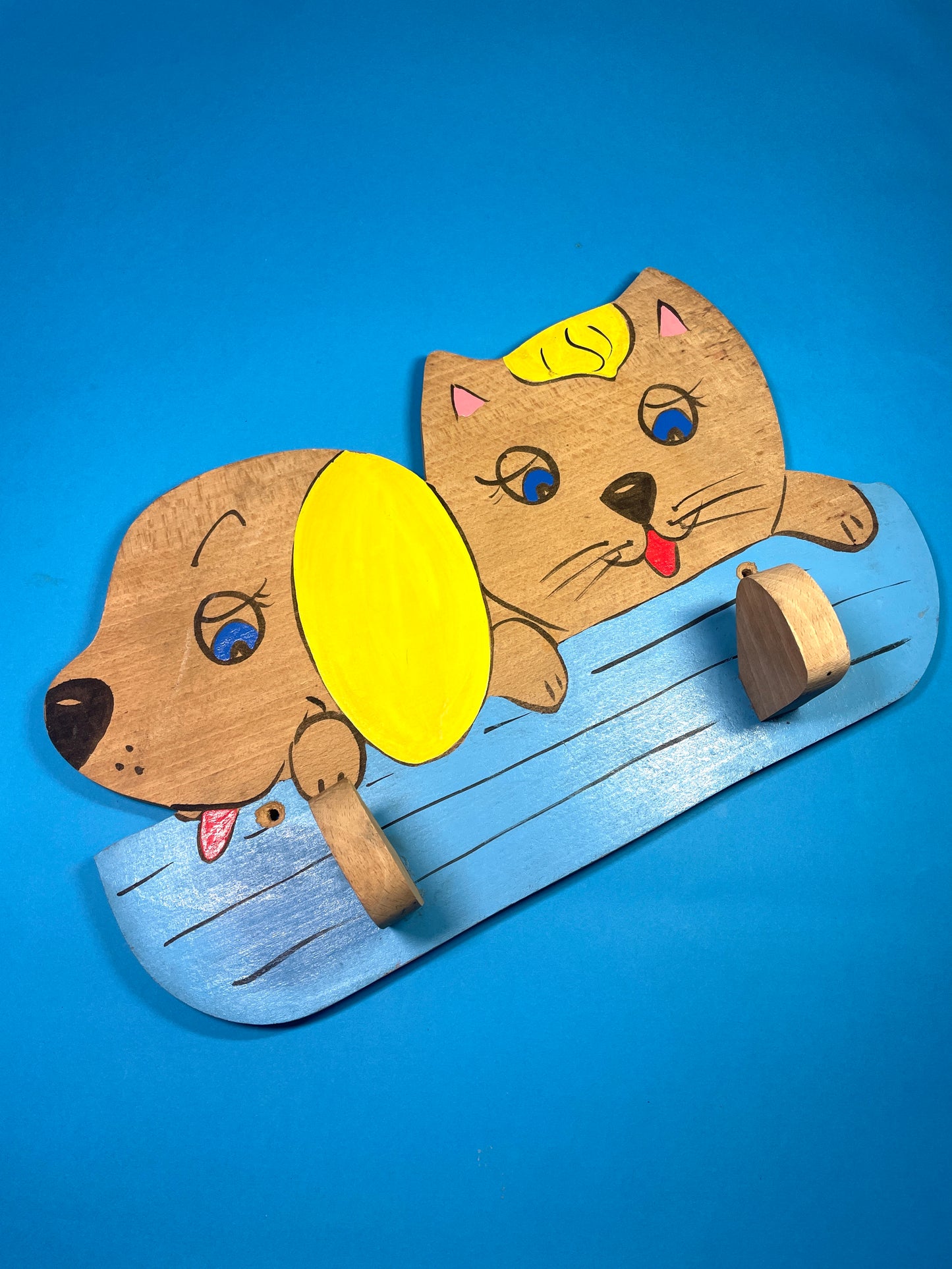 Patère vintage chat & chien