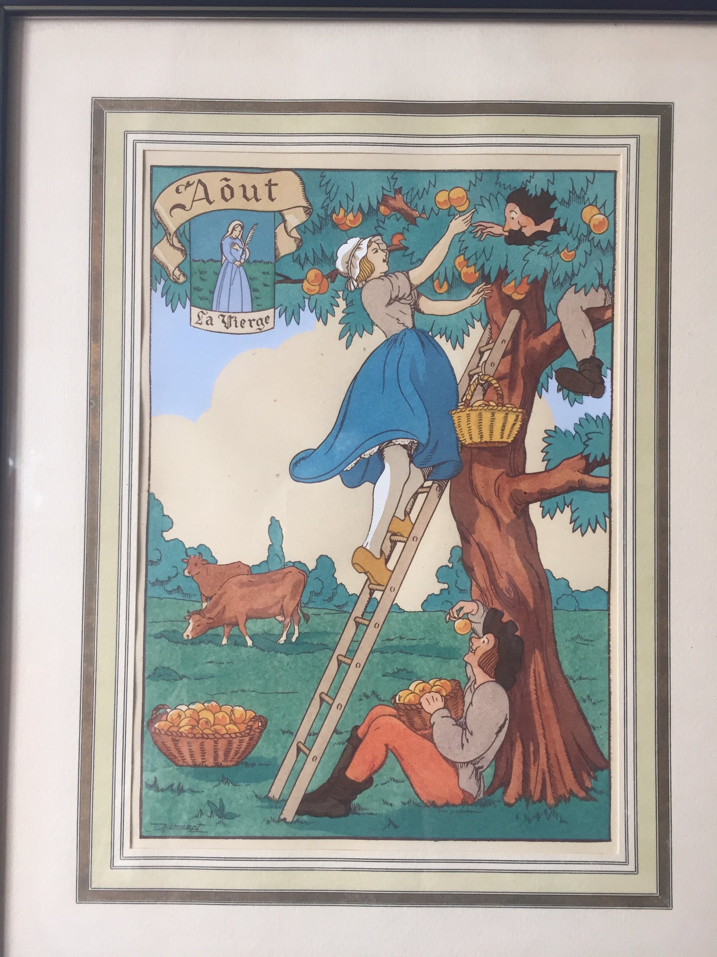 Dessin vintage encadré