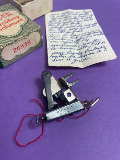 RARE : Accessoire broderie machine à coudre Singer 26538