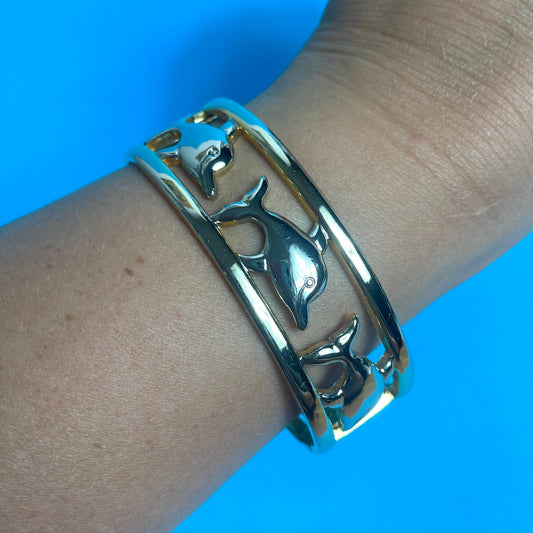 Bracelet dauphins doré