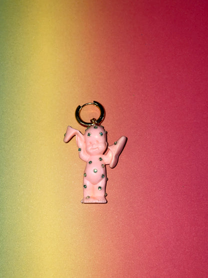 Boucle d'oreille Babies strass vert