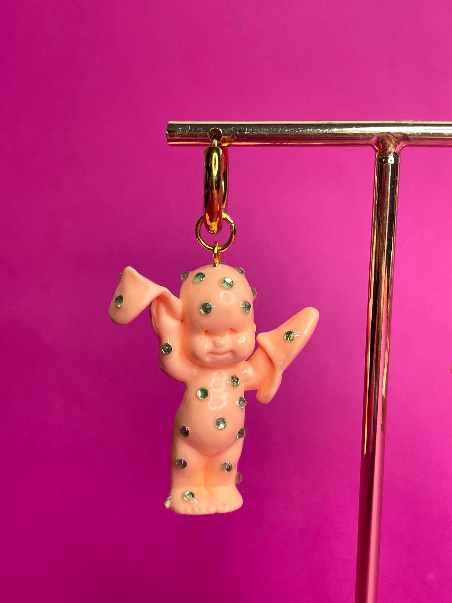 Boucle d'oreille Babies strass vert