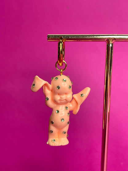 Boucle d'oreille Babies strass vert