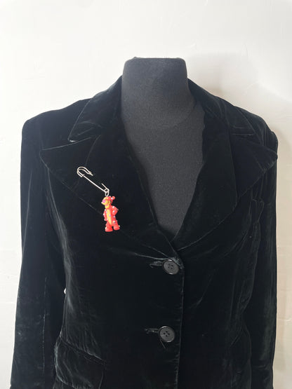 Broche upcyclée Tigrou strass