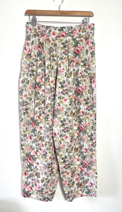 Pantalon 80s à fleurs