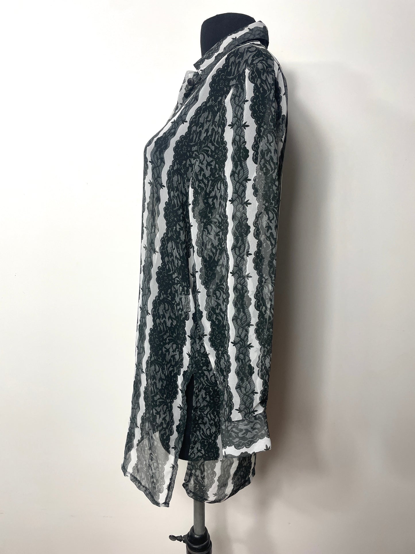 Chemise y2k imprimé dentelle