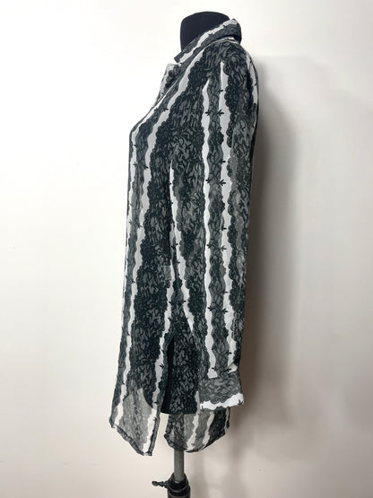 Chemise y2k imprimé dentelle