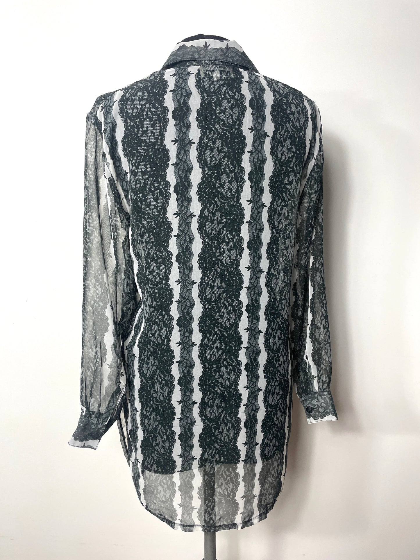 Chemise y2k imprimé dentelle
