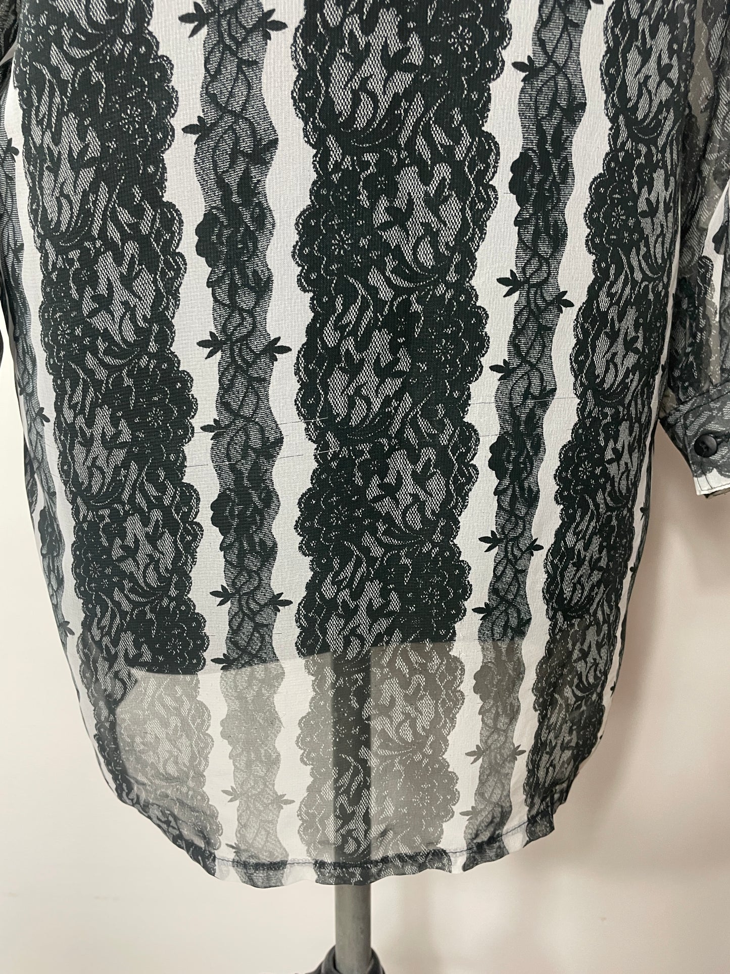 Chemise y2k imprimé dentelle