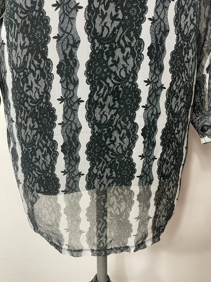 Chemise y2k imprimé dentelle
