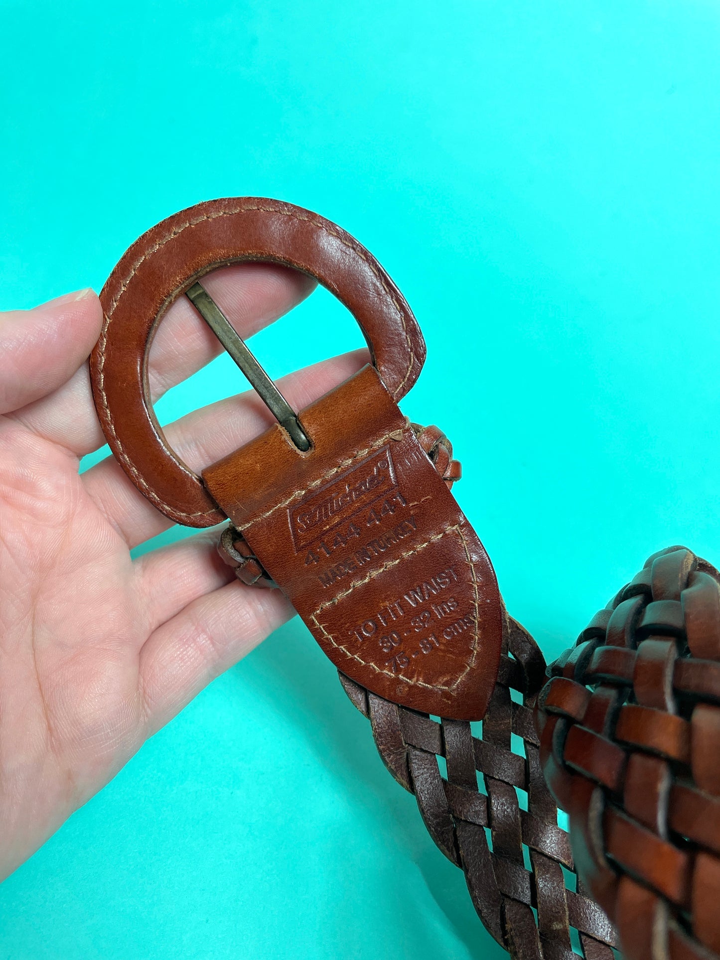 Ceinture en cuir tressé