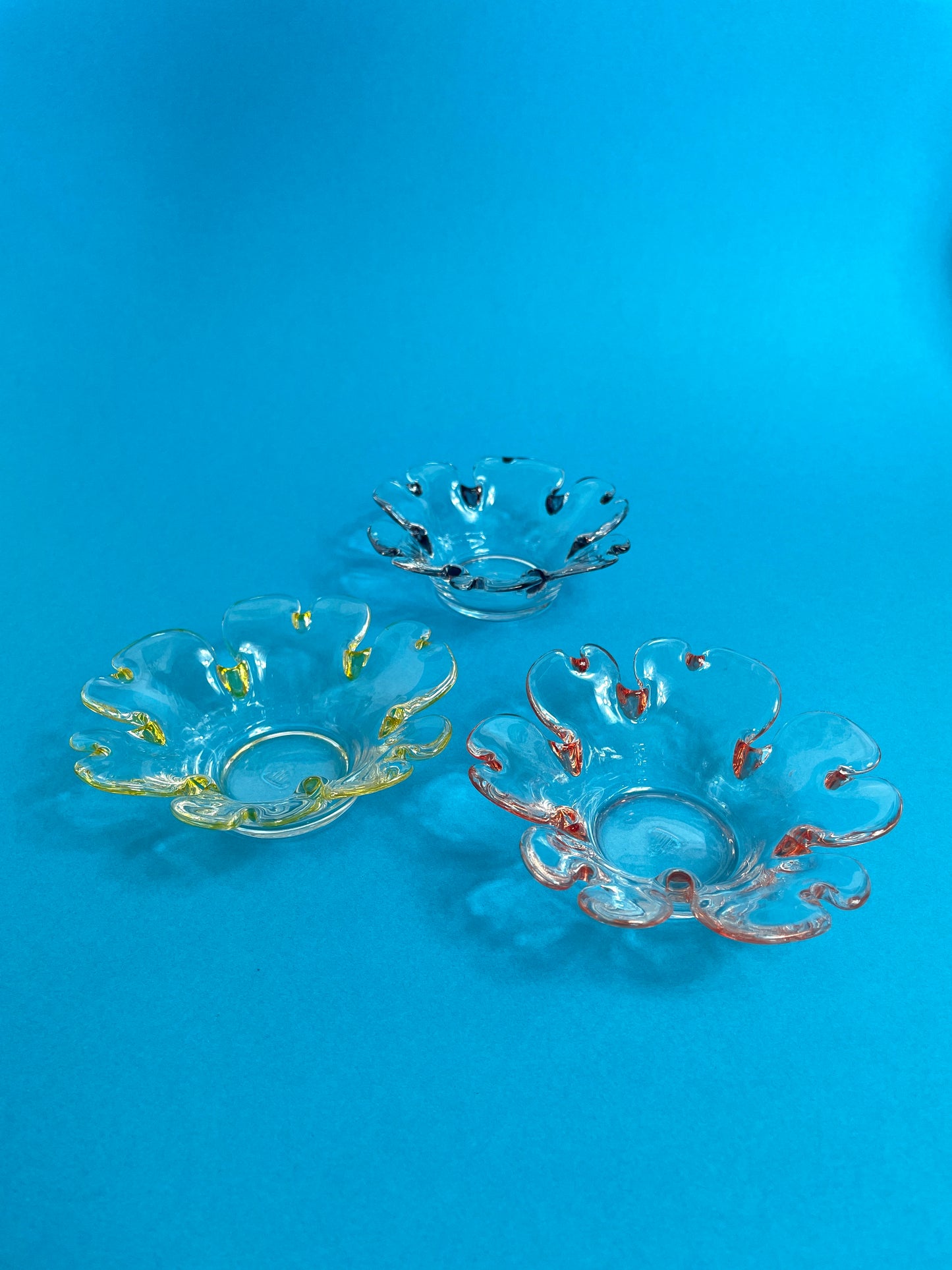 Bougeoirs vintage en verre