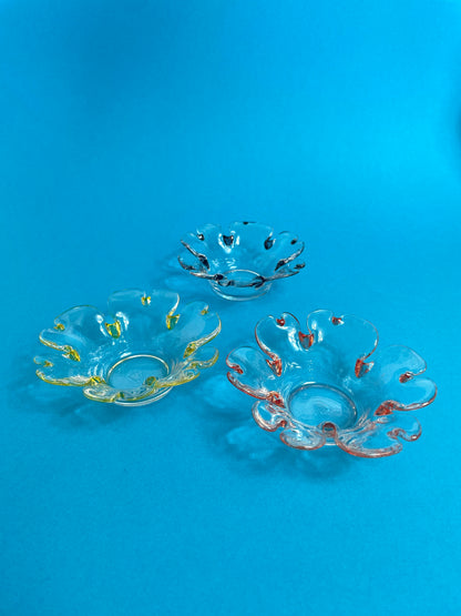 Bougeoirs vintage en verre