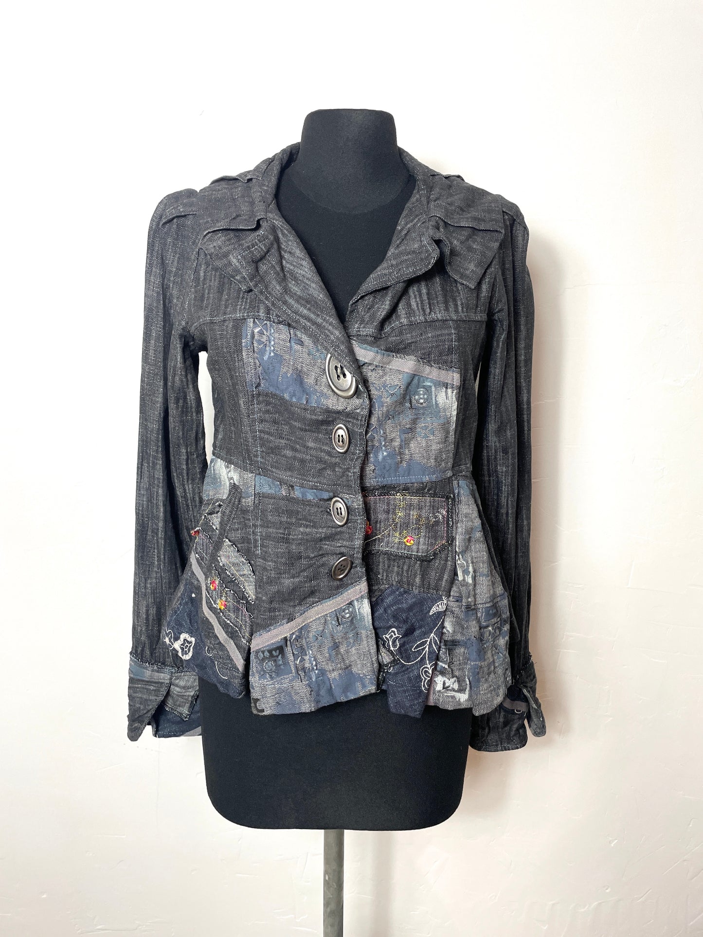 Veste en jean y2k patchwork