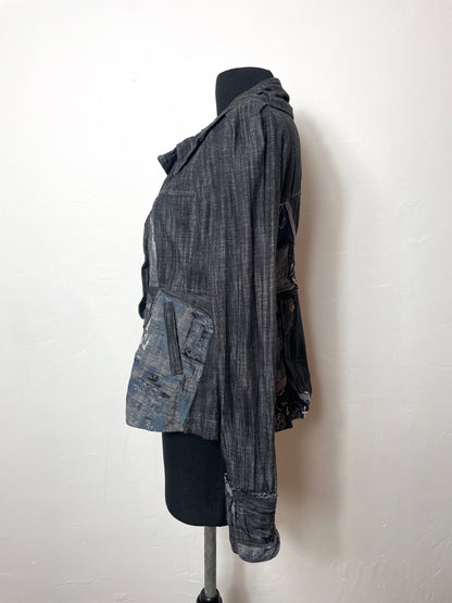 Veste en jean y2k patchwork