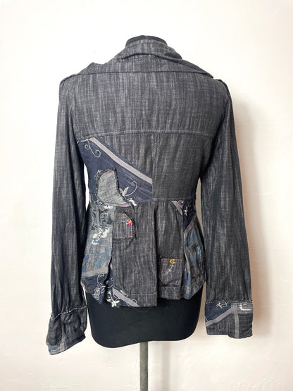 Veste en jean y2k patchwork