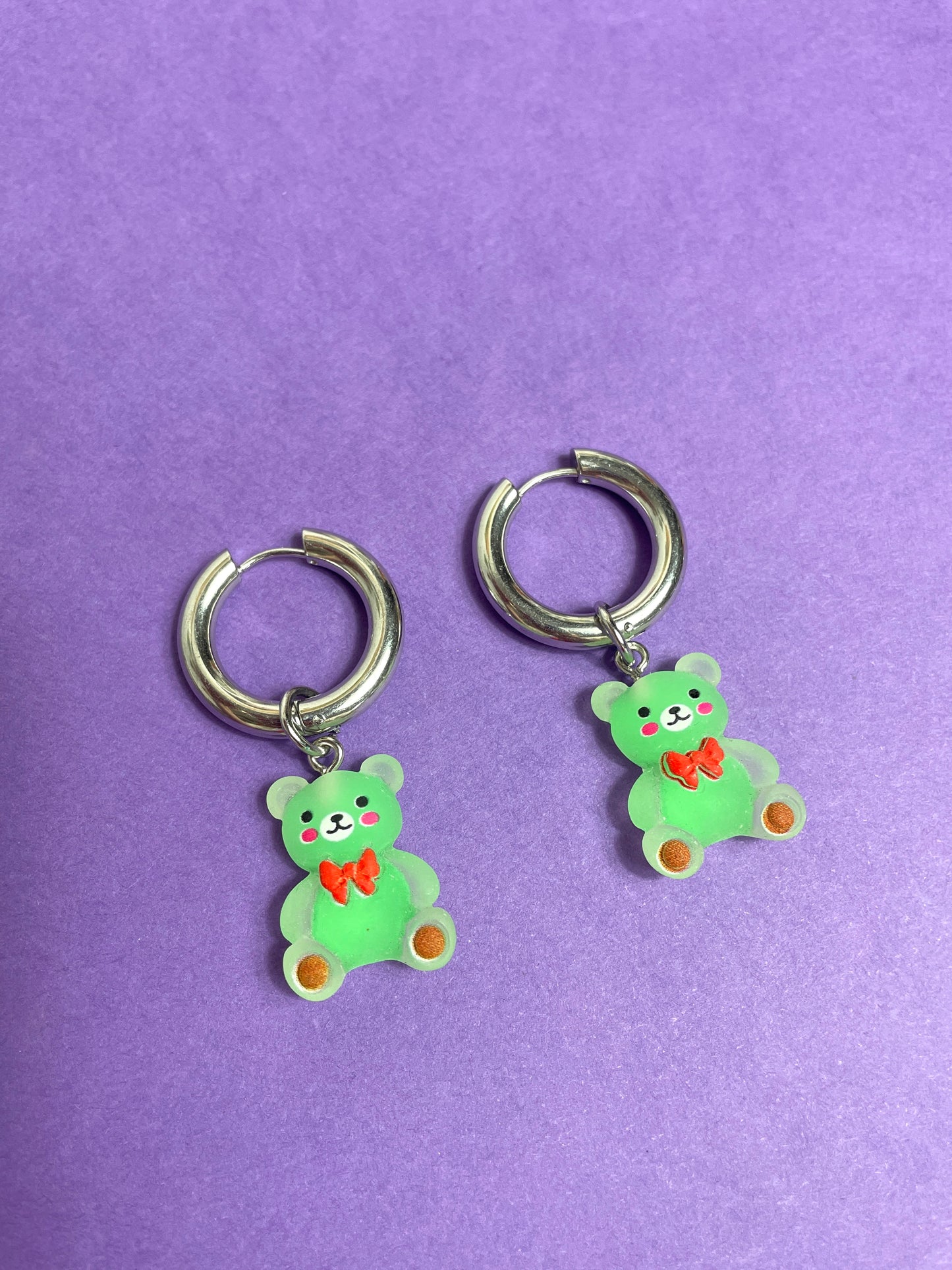 Boucles d'oreilles ours verts