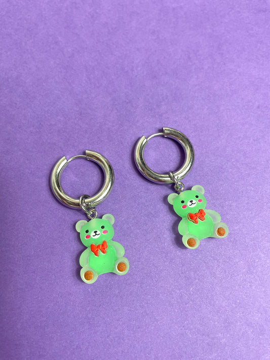 Boucles d'oreilles ours verts