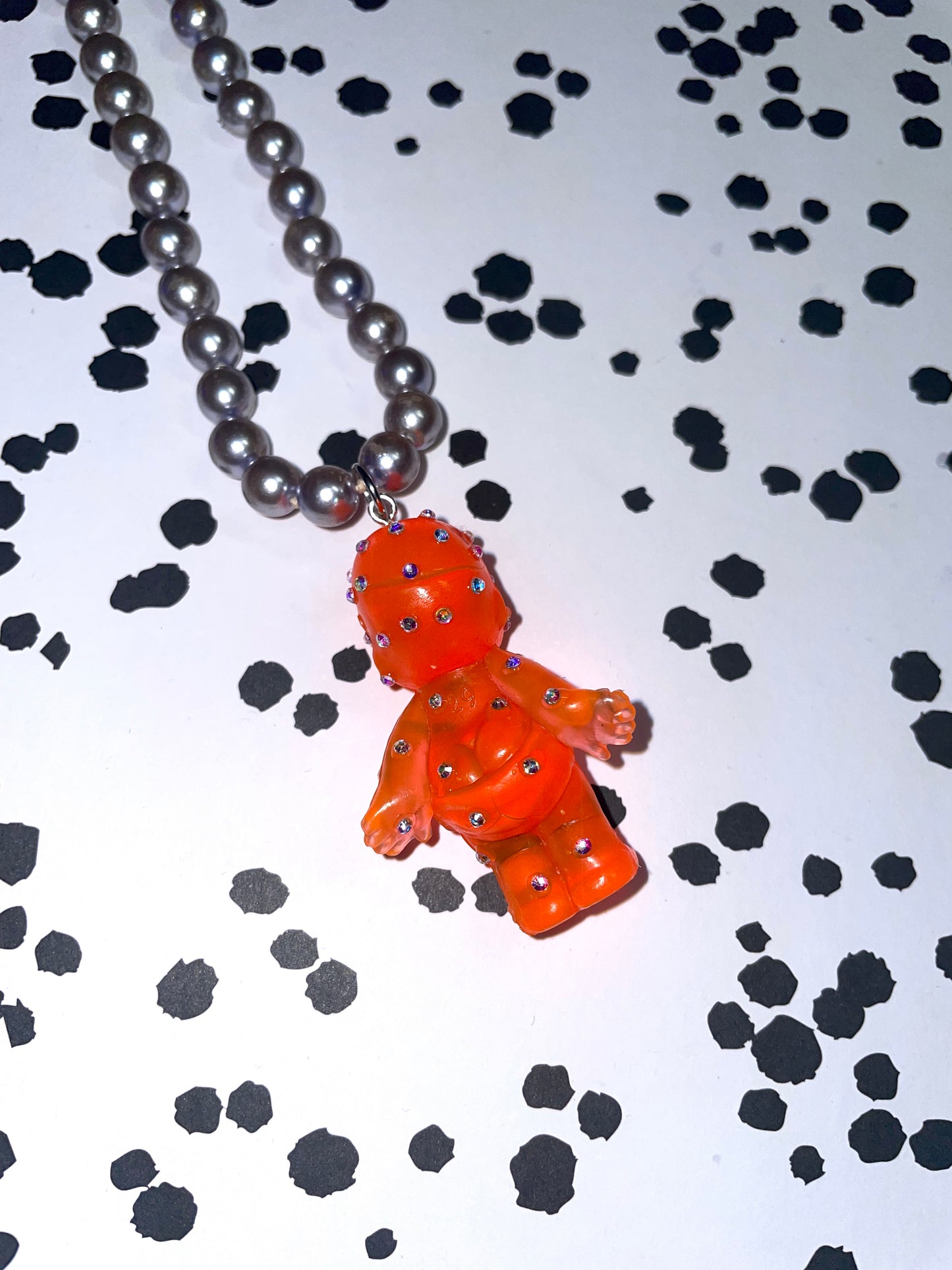 Collier perles Babies orange