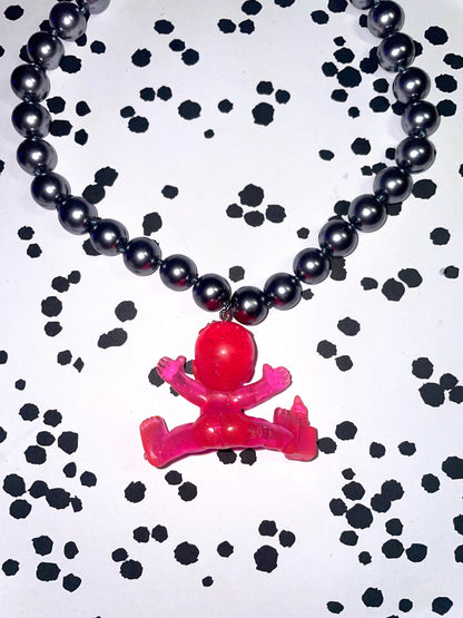 Collier perles Babies rose