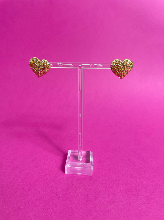 Boucles d'oreilles coeur dorées