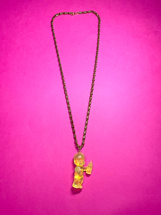 Collier chaîne Babies jaune