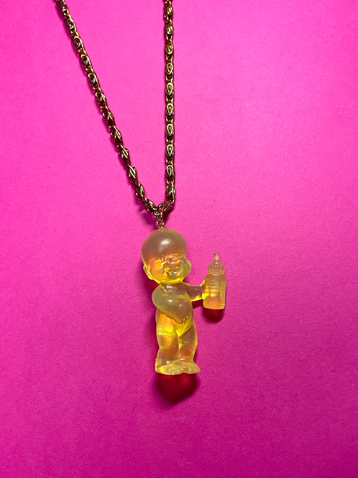 Collier chaîne Babies jaune