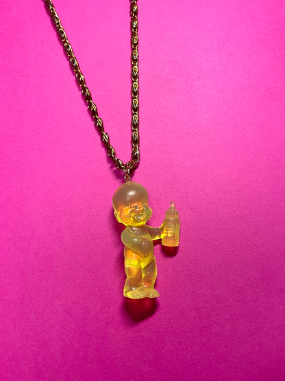 Collier chaîne Babies jaune