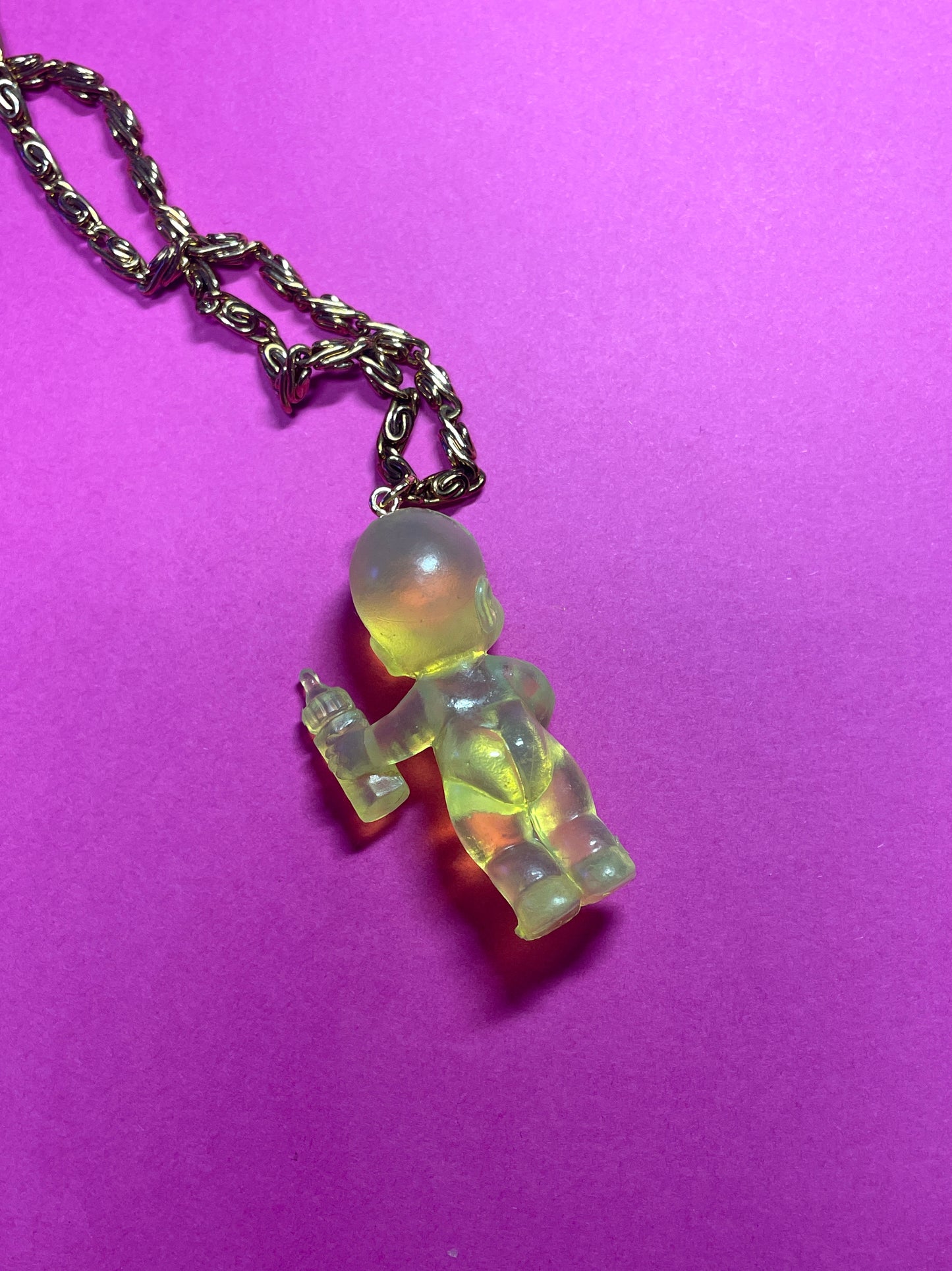 Collier chaîne Babies jaune