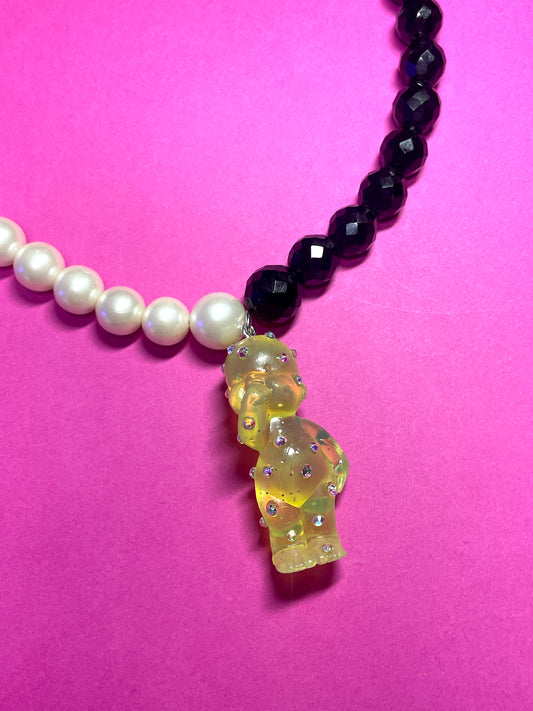 Collier perles Babies jaune