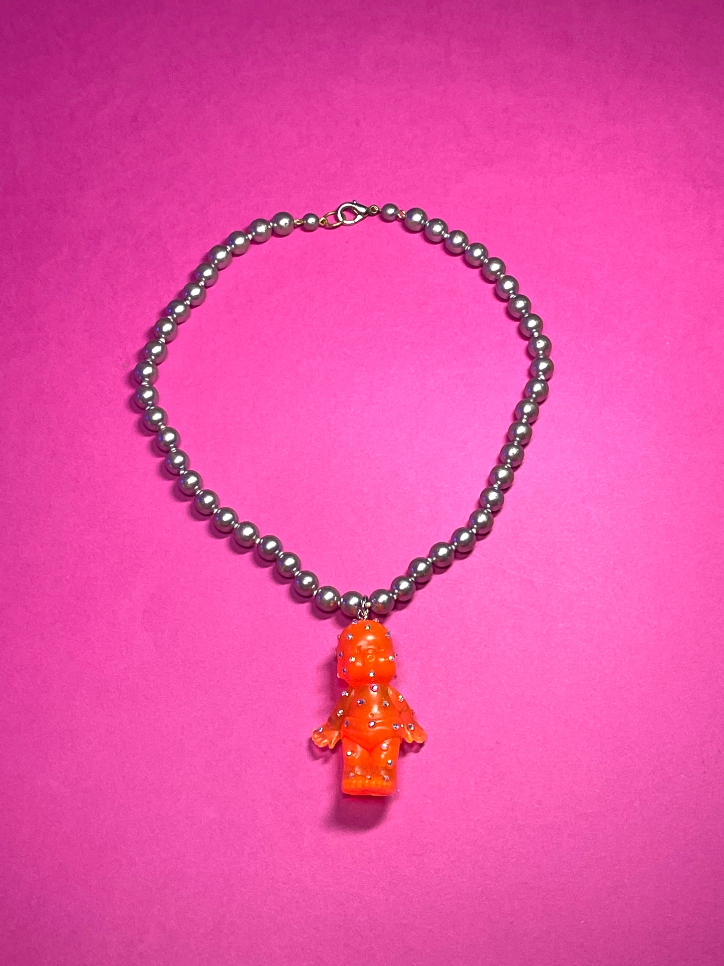 Collier perles Babies orange