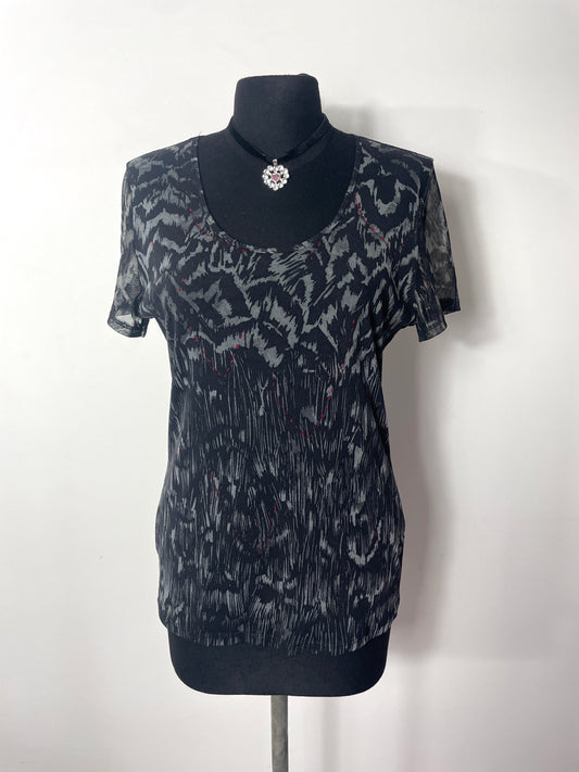 T-shirt gris y2k en mesh