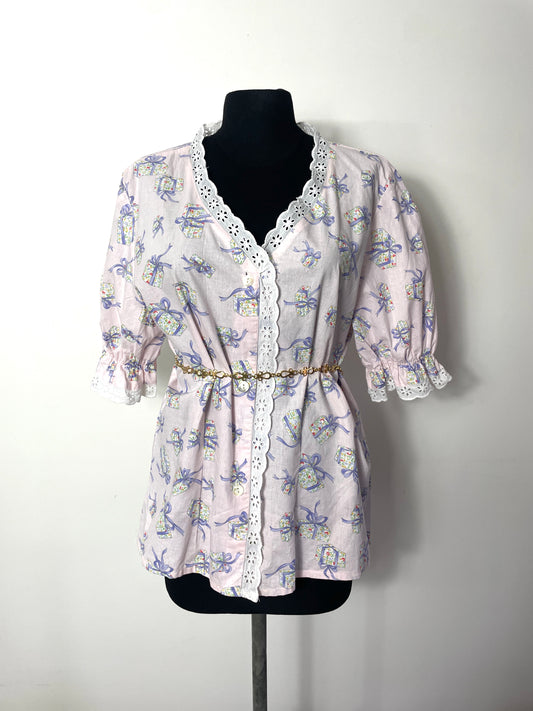 Blouse 80s imprimé cadeaux