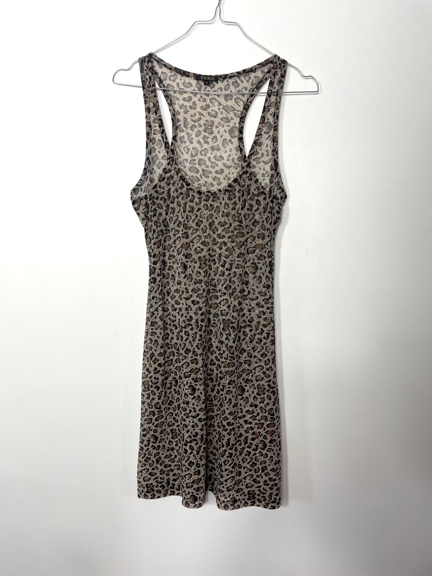 Robe y2k en mesh léopard