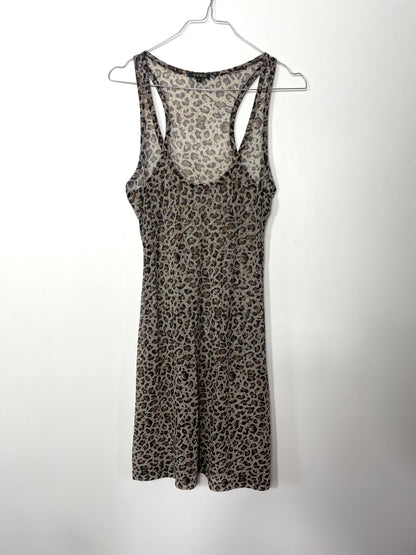 Robe y2k en mesh léopard