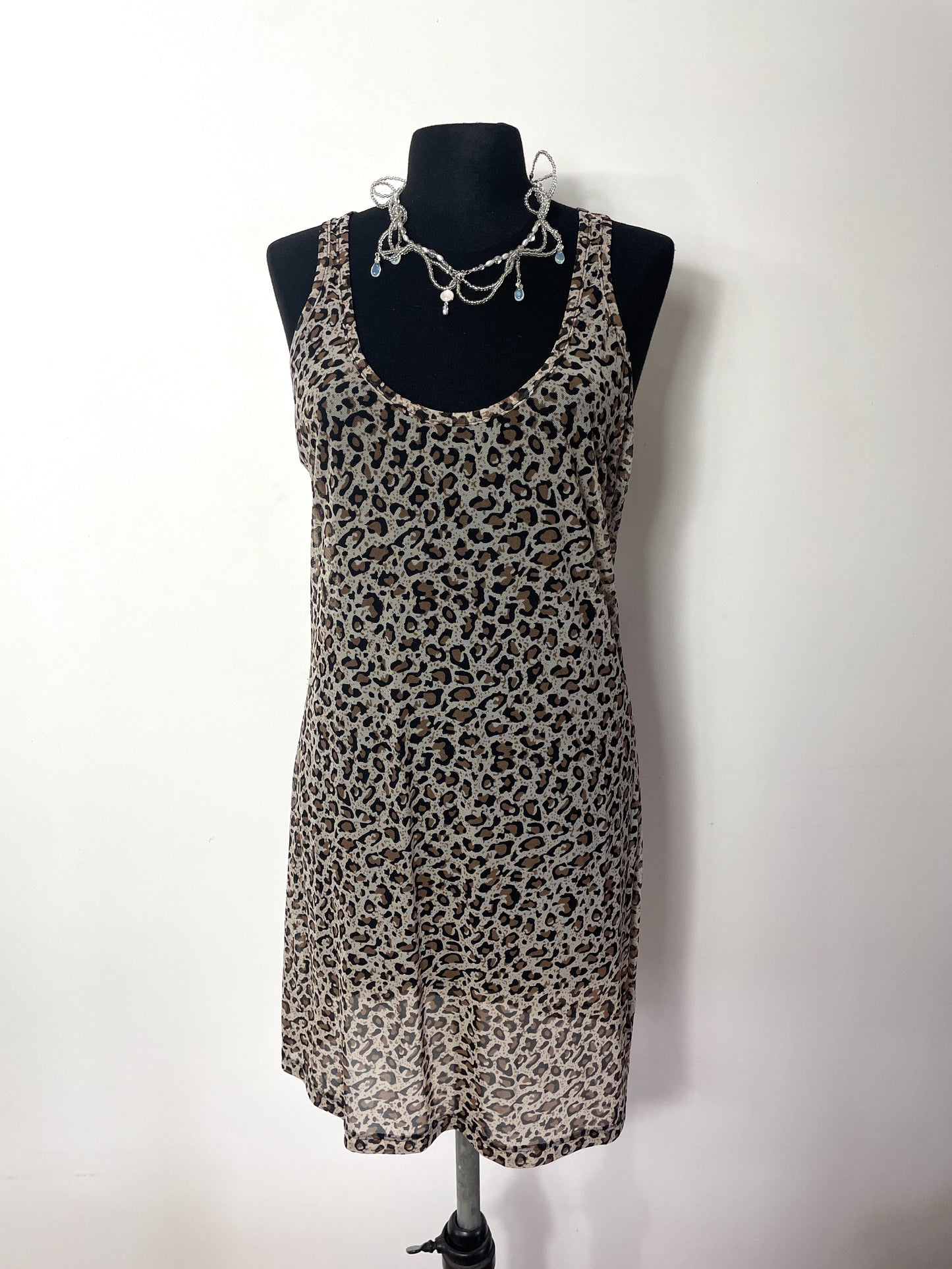 Robe y2k en mesh léopard