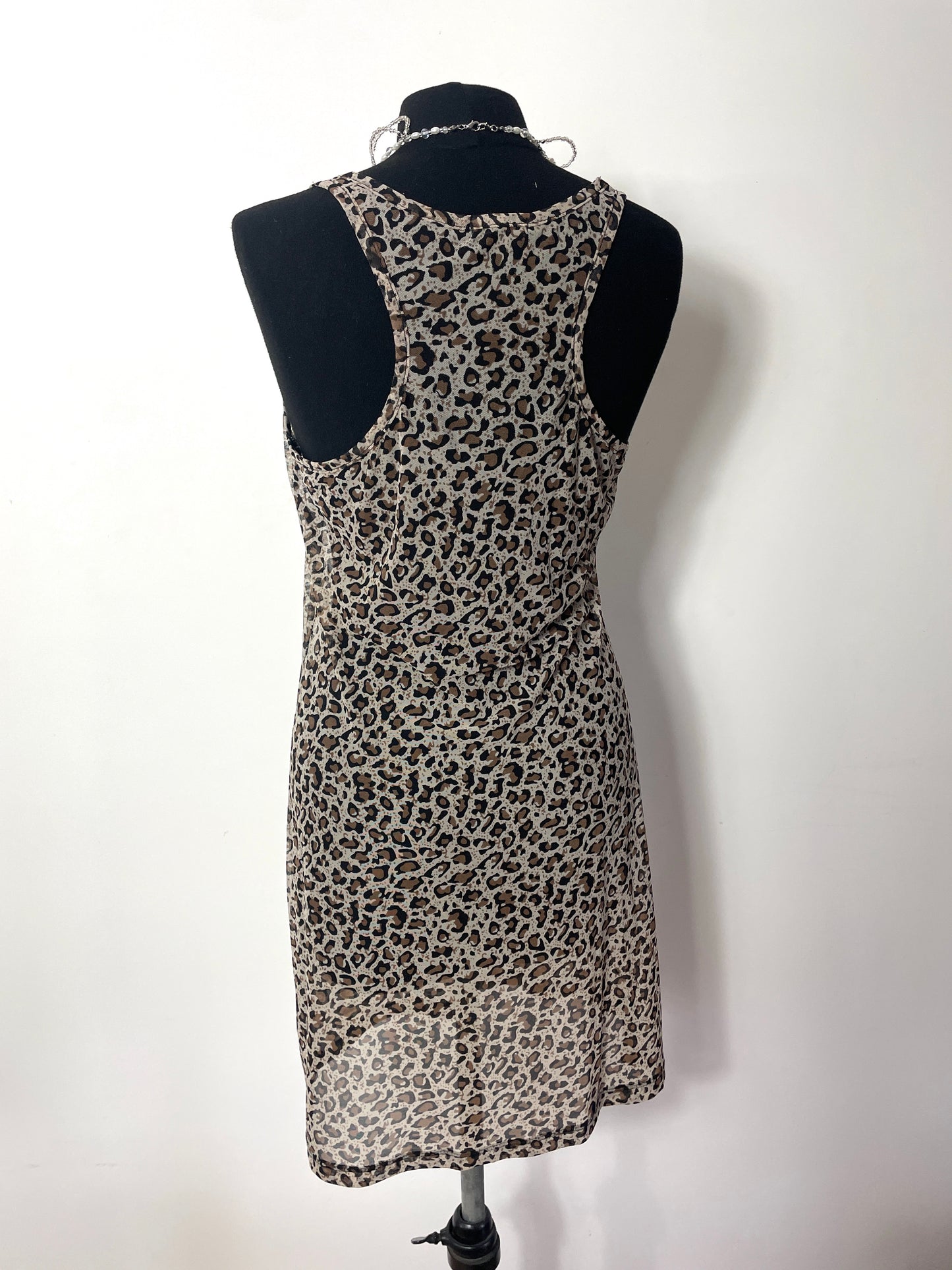 Robe y2k en mesh léopard