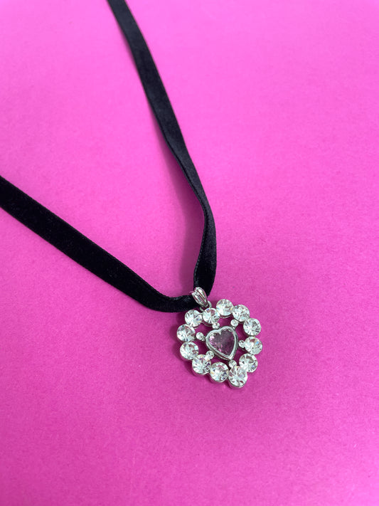 Ras du cou coeur strass