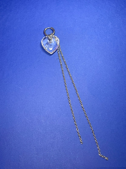Boucle d'oreille coeur extra longue